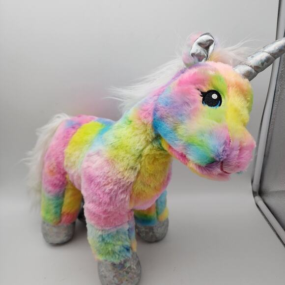 Build A Bear Rainbow Sparkles Unicorn Plush 17" Tie Dye Kawaii Stuffed Animal - Picture 1 of 11